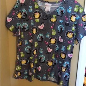 Large cat scrub star scrub top